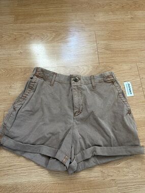 NWT Old Navy Women’s Rolled Hem Chino Shorts Dark Tan